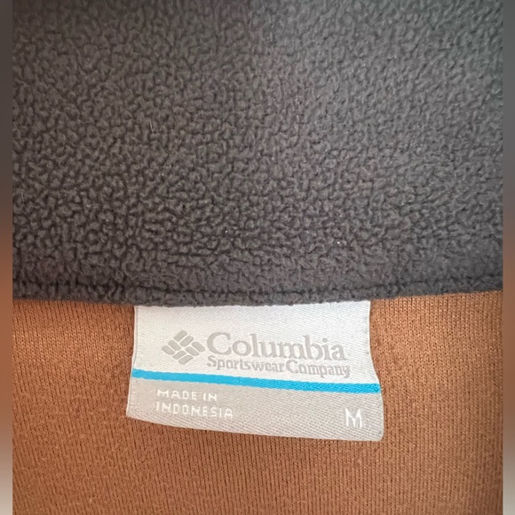 Fleece Columbia Quarter zip Brown M size - Picture 3 of 3